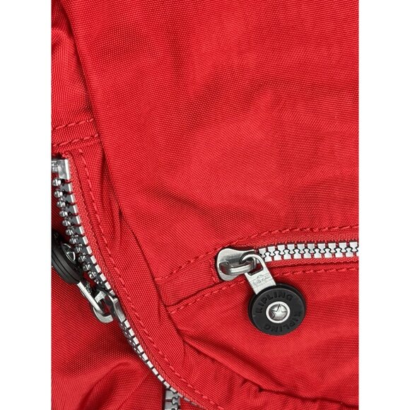 Kipling Seoul Cherry Red Laptop School Backpack Water Resistant Monkey Charm - Picture 4 of 6